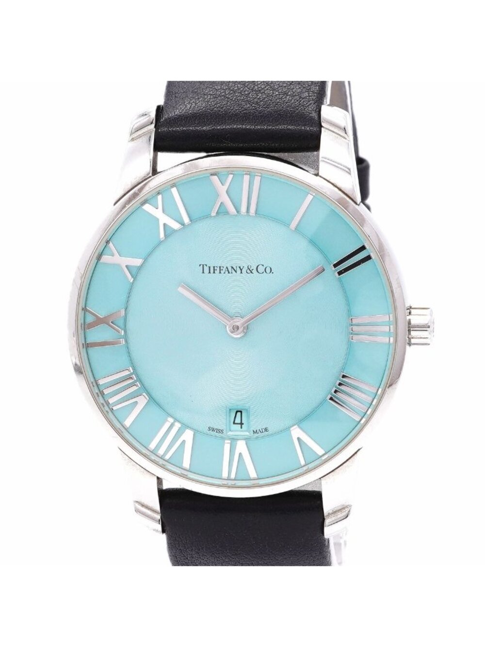 Tiffany & Co Atlas Dome Date Blue Dial Watch
